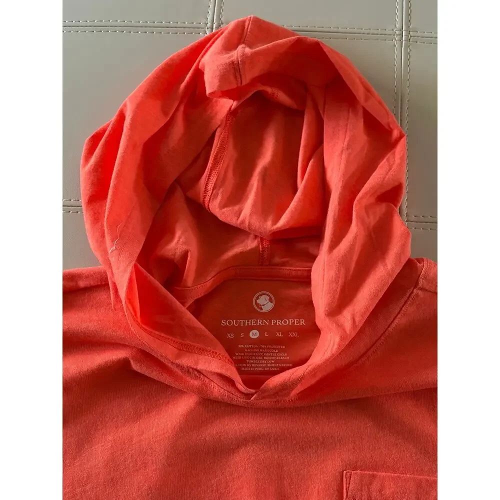 Southern Proper Coral Orange Hooded Tee size Medium NEW - Picture 7 of 10